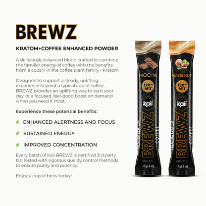 Brewz by Kaii - Kratom + Coffee Enhanced Powder