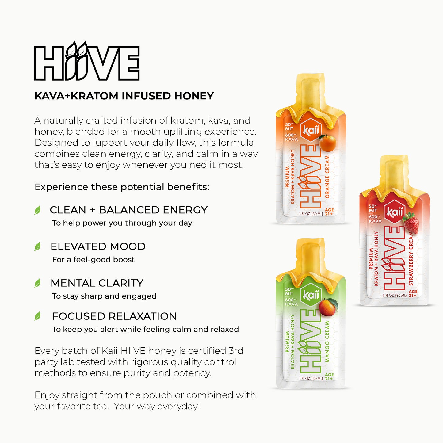 Hiive by Kaii - Kava + Kratom Infused Honey